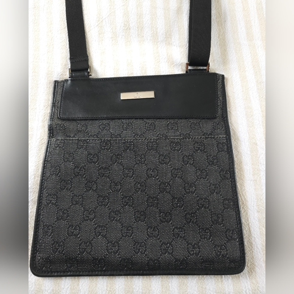 Gucci Handbags - Authentic EUC Gucci Vintage Monogram blk/charcoal Denim Crossbody Bag - Unisex